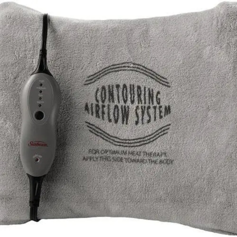 Sunbeam Back Contouring Self Inflating Heating Pad with Lumbar Support & Remote